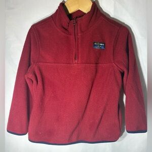 Old Navy Kids Unisex 4T Cozy Red Quarter-Zip Fleece Pullover